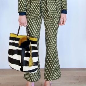 Jcrew Collection Ratti Geometric Tile Print Cropped Pants 12